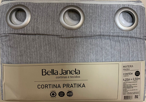 Cortina Blackout E Voil 4,20m X 2,50m Bella Janela Cor Titânio
