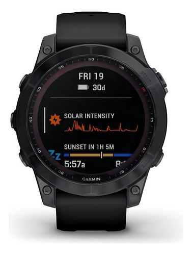 Garmin Fenix 7 Safira Solar Sapphire - preto
