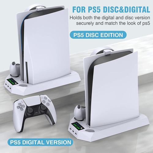 Soporte Vertical Para Playstation 5 Con Estación De Carga 