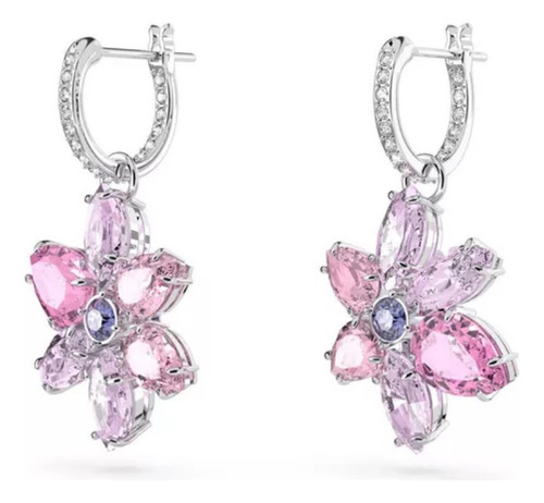 Aretes Swarovski Gema Tallas Mixtas Flor Roses Rodio