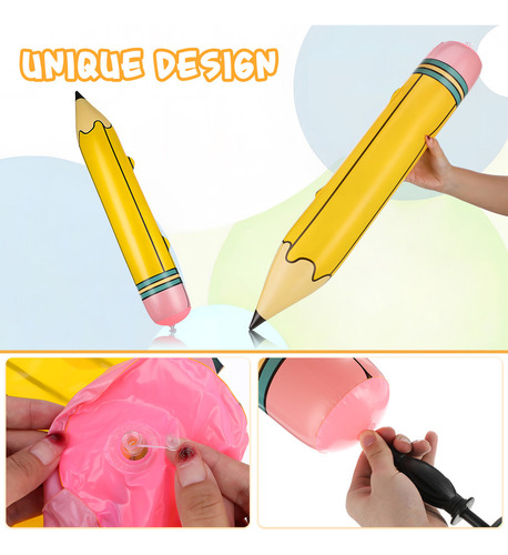 A+ Lápices Inflables Jumbo Pencil Toys, 12 Unidades,