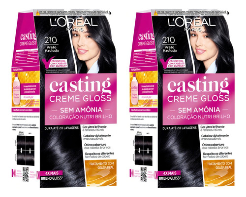 Coloración Casting Gloss 210 Negro Azulado - Kit con 2 unidades