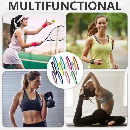 12 Uds Bandas Deportivas Delgada Elásticas Para Cabello