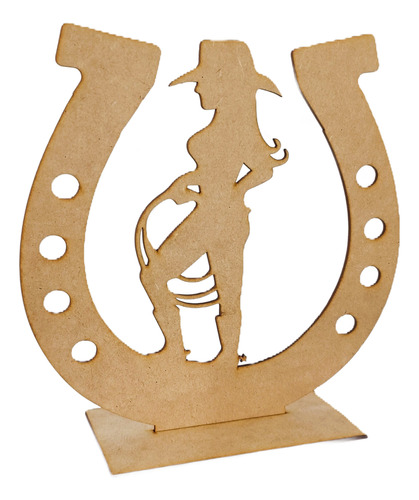 40 Centro De Mesa Vaqueros De 25 Cm Mdf Herradura Vaquera