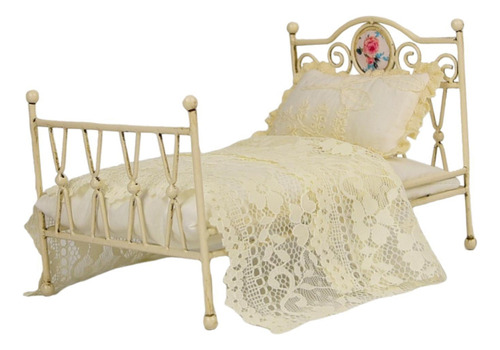 Cama De Casa De Muñecas 1/6, Cama En Miniatura, A