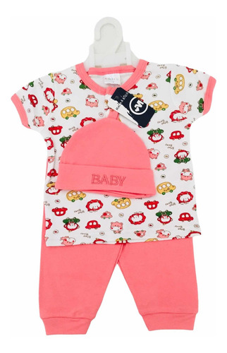 Conjunto Bebé 3 Piezas Talla 6 - 9 Meses 100% Algodón.