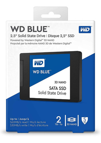 Ssd Wd Blue 3d Nand 2tb - Sata Iii 6 Gb/s 2.5' Wds200t2b0a