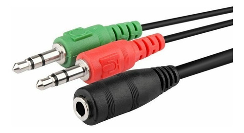 Imagen 2 de 2 de Cable Divisor 3.5mm Aux Micrófono Audio Audifonos