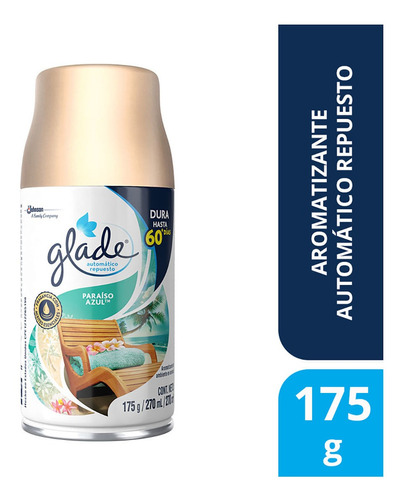 Repuesto Para Aromatizante Glade Paraíso Azul Repuesto 270ml