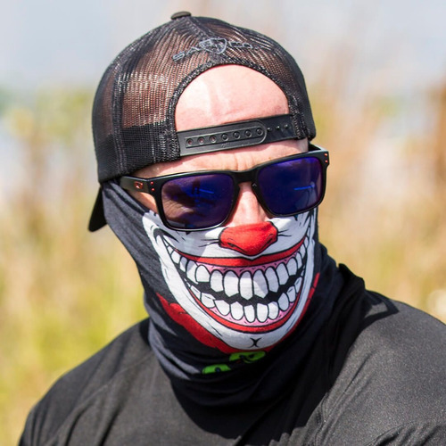 Cachecol Balaclava Face Shield Bandana Máscara Pirata Cor Preto Desenho Do Tecido Palhaço