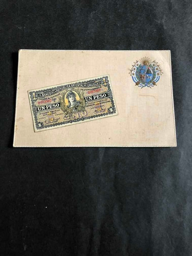 Antigua Postal Uruguay 1896 1 Peso. 54090