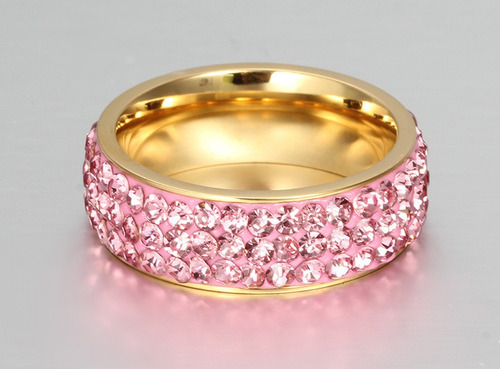 Imagen 3 de 5 de 1 Anillo Acero Inoxidable, Sweet Blink Dorado Brillos