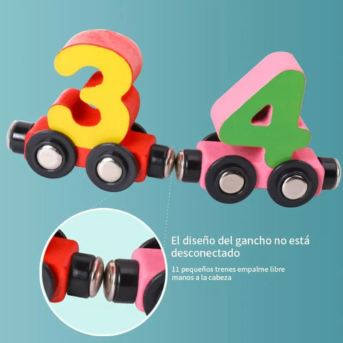 Wa Juguete Didáctico Montessori Madera Niños Tren Con
