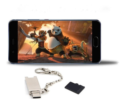 Mini Llavero Tipo C Micro Usb Otg Lector De Tarjeta De Memor