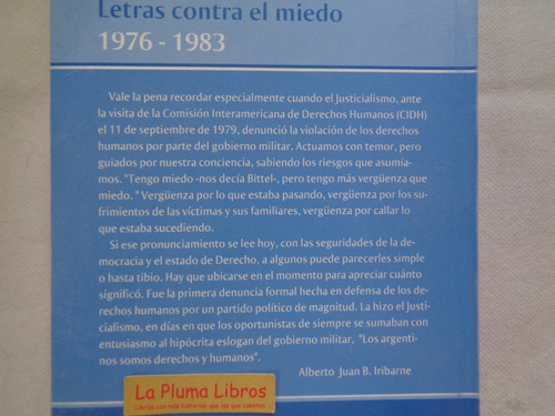 Letras Contra El Miedo Peronismo Dictadura Alberto Iribarne