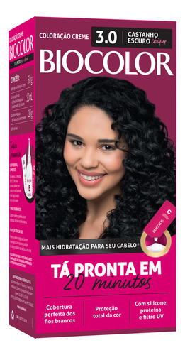 Kit Coloração Biocolor  Coloração tom castanho escuro para cabelo x 50g