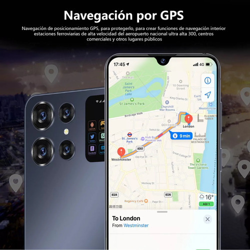 . Teléfonos Inteligentes Android Baratos S24 Ultra 6.5 En Ram2gb Y Rom16gb Azul