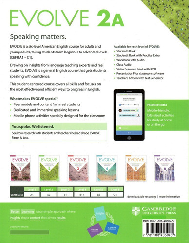 Evolve 2 A - Student´s Book With Practice Extra Activation Code, De Lindsay Clandfield. Editorial Cambridge, Tapa Blanda, Edición 2019 En Español, 2019