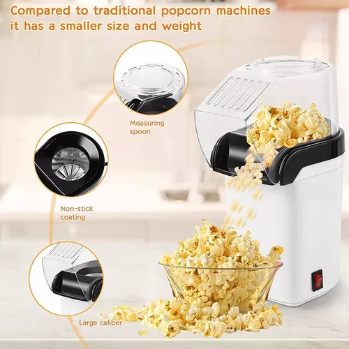  Máquina de palomitas de maíz de 1200 W, máquina de palomitas de  maíz caliente de 99%, Popper eléctrico con taza de medición y cubierta  extraíble para el hogar, familia y fiesta