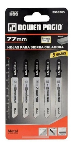 Hojas De Caladora Para Metal 21 D X  5u Dowen Pagio 9999380