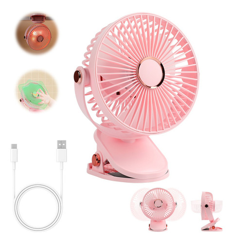 Sa De Ventilador De Escritorio Con Luz 5 Velocidades