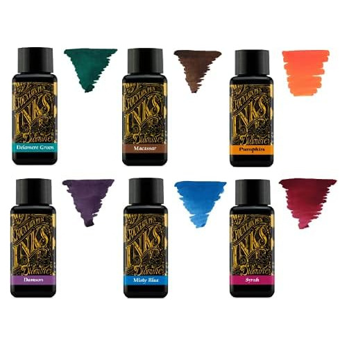 Tinta Pluma Fuente De 30 Ml, Rueda De Colores, 6 Botell...