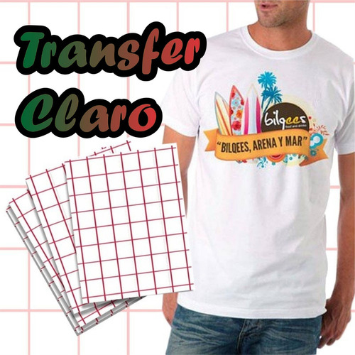 Papel Transfer Fondo Claro(prendas Blancas Y Colores Claros)