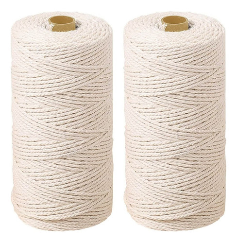 Hilo Para Macrame, Cuerda De Algodon, 100% Natural, Suave