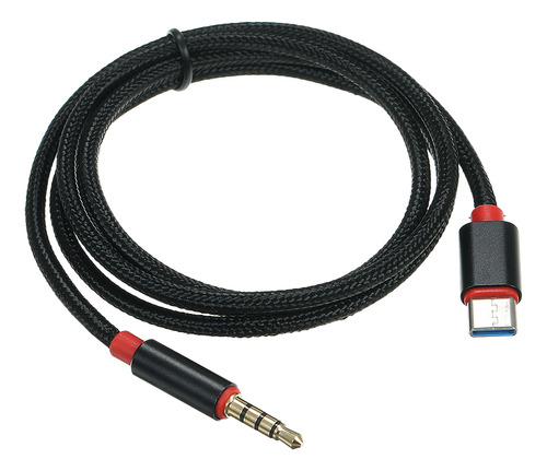 Cable Adaptador De Audio, Macho Negro A Estéreo De 12 Pies Y