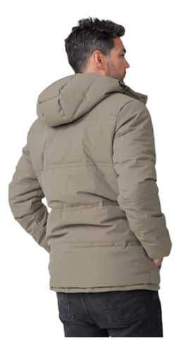 Campera Parka Corderito Impermeable Capucha Desmontable