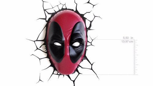 Luminária 3d Cabeça Deadpool 3d Deco Light Fx Marvel