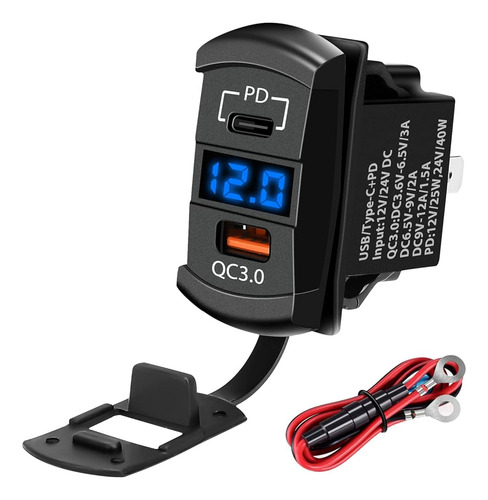 Toma Usb De 12 V, Interruptor Basculante, Cargador Usb, Carg