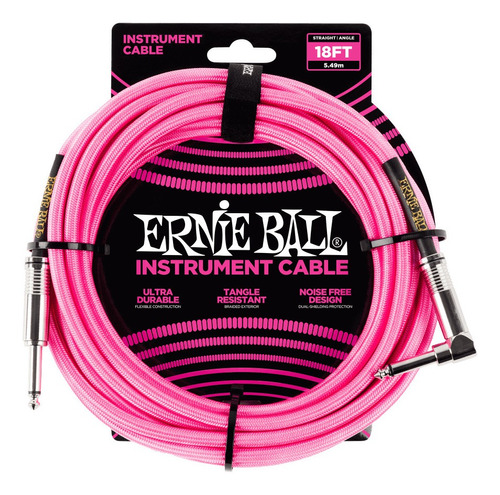 Ernie Ball Cable Para Instrumento P06083 5,49 Metros Rosa