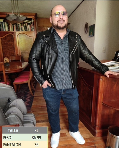 Imagen 6 de 10 de Chamarra De Piel Biker Casual