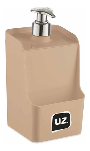 Porta Detergente Dispenser Slim Com Suporte Para Esponja Uz Cor Cappuccino