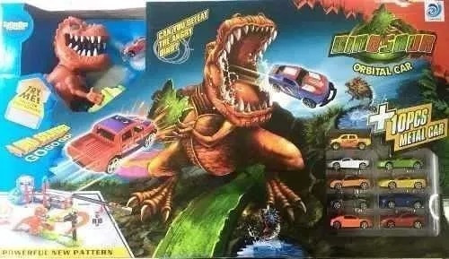 Pista De Carros Dinosaurio Rex + Lavad +10 Carros