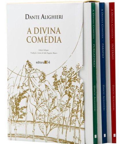 Imagem 1 de 5 de Livro: A Divina Comédia - 3 Volumes - Edição Bilíngue - Box