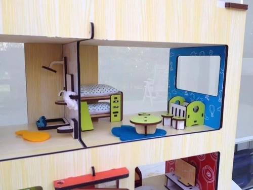 Casa De Muñecas Madera 4 Amb Paredes Imantadas Con Muebles