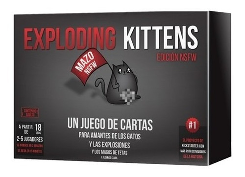 Imagen 1 de 3 de Exploding Kittens Nsfw: Juego De Mesa Para La Familia Amigos