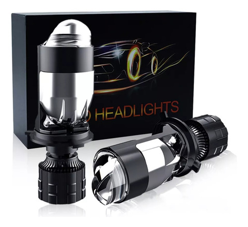 Kit De Faros Delanteros Con Proyector Led H4, Lupa Alta Y Ba