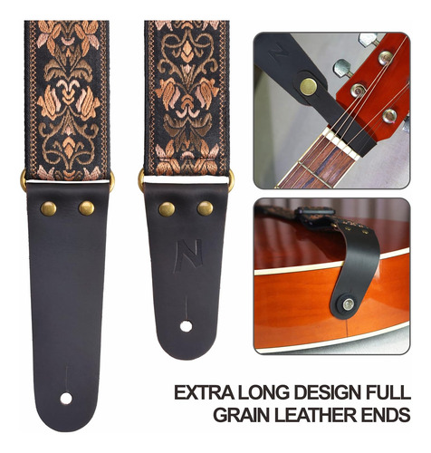 Correa De Guitarra Nefelibata, 2 Juegos De Guitarra Bordados