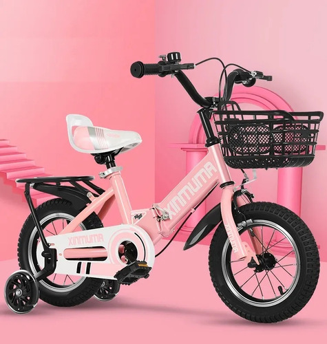 Bicicleta Plegable Resistente Compacta Rodada R12 Rueditas Color Rosa Tamaño del cuadro 12 "