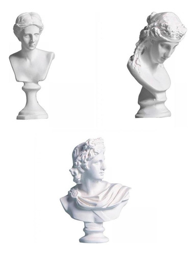 3 Uds Estatuillas Griegas Busto Arte Estatuas Escultura