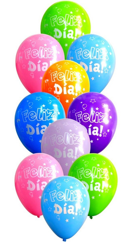 Globos Feliz Día Impresos X 10u