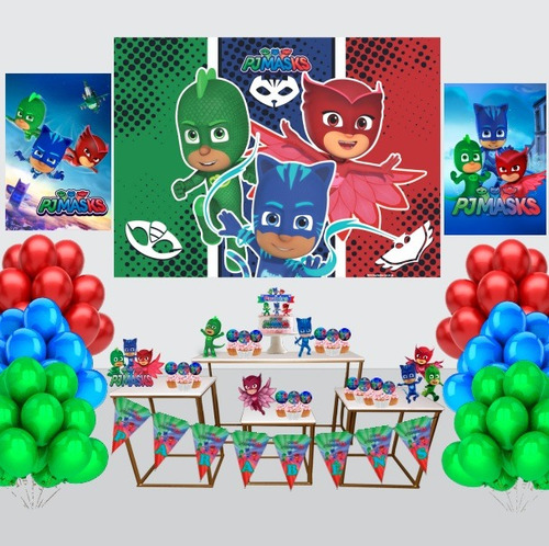 Kit Festa Pj Masks Decoração De Aniversário Completo 