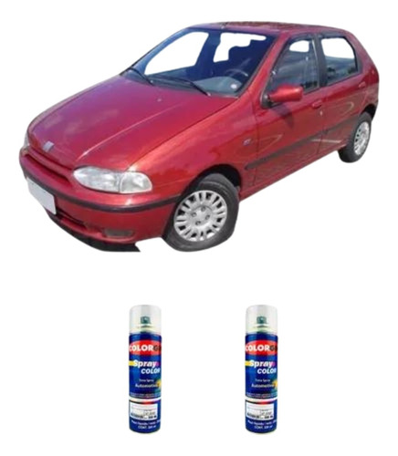 Tinta Spray Automotiva Vermelho Cordoba Fiat + Verniz 300ml