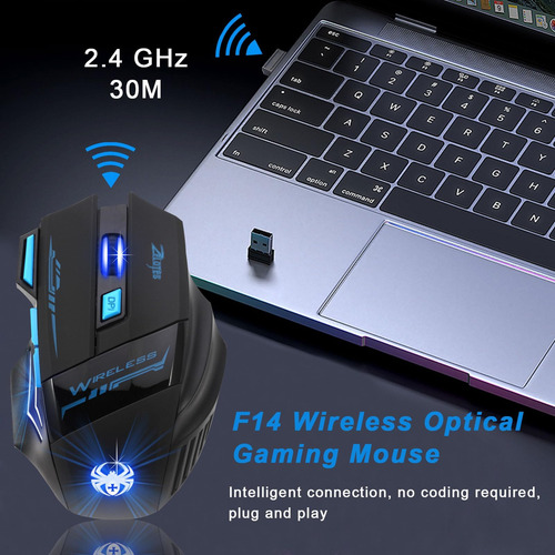 Mouse De Juegos Inalámbricos Xuangui F14, Con Botones Latera