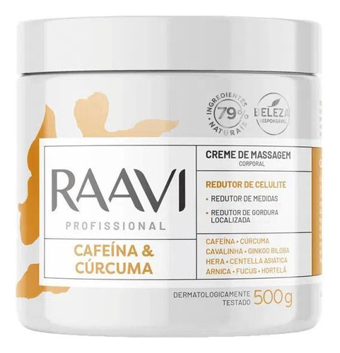 Raavi Creme Massagem Cafeína & Cúrcuma 500g