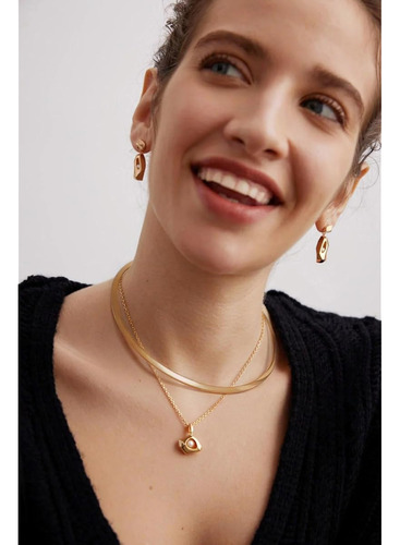Delicada Gargantilla Oro De 18 Quilates Mujer Diseño Bohemi