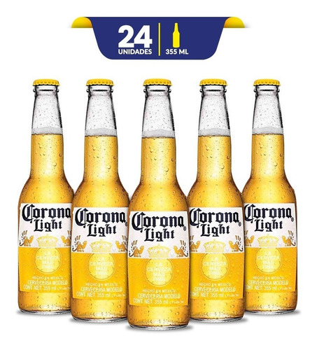 Cerveza Clara Corona Light, 24 Botellas De 355ml C/u